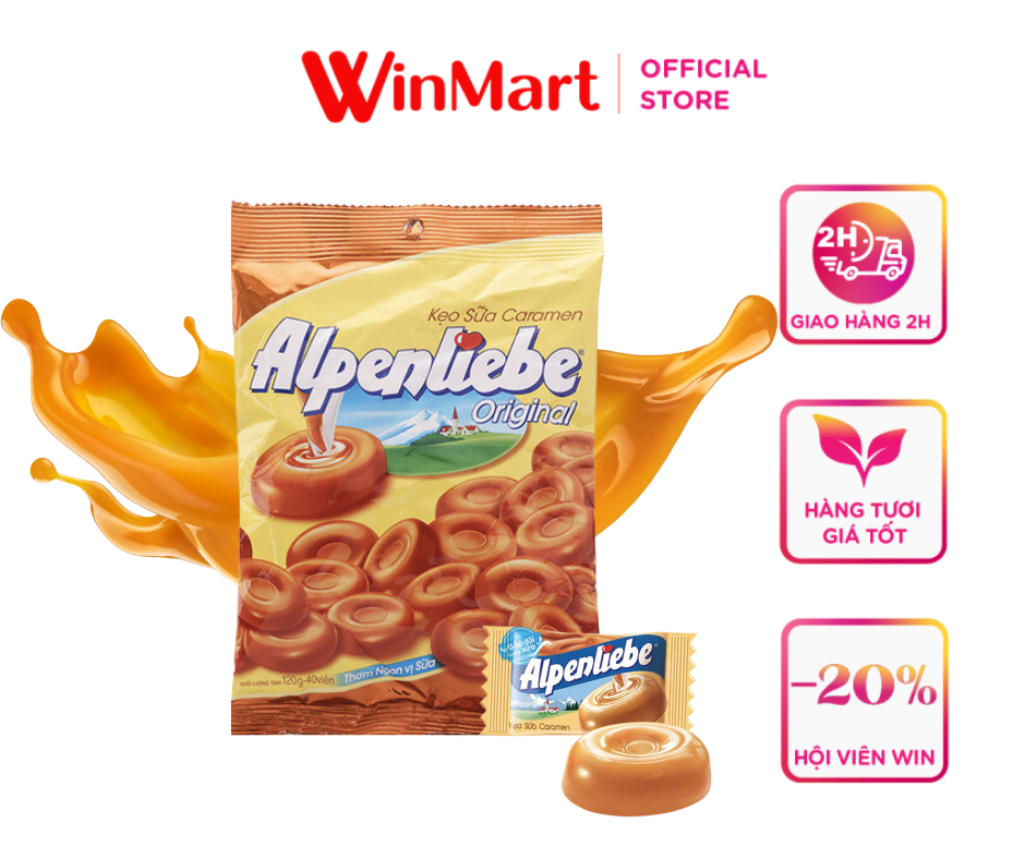 [Siêu thị WinMart] - Kẹo sữa Alpenliebe hương caramen gói 120g