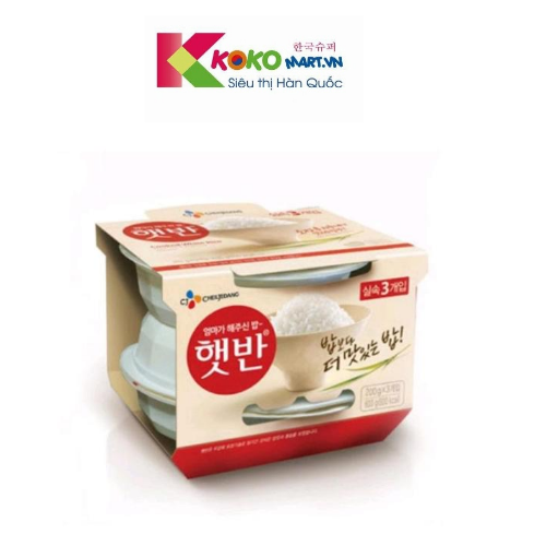 Cơm trắng ăn liền nhập khẩu CJ Hàn Quốc lốc 210g x 3