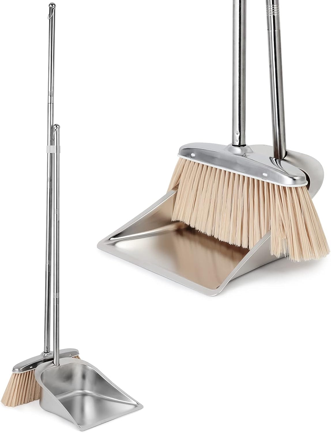 Chổi quét nhà bằng inox kèm hót rác cao cấp 360 độ, bộ chổi 3 in 1 kèm hót rác tiện dụng