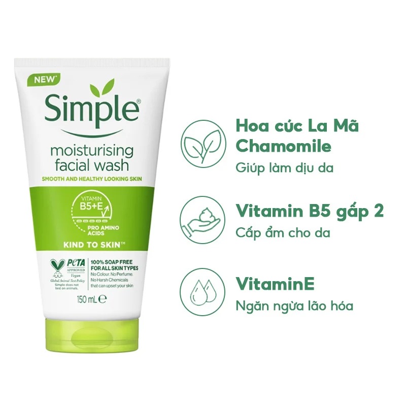 [Mẫu Mới] Sữa Rửa Mặt Simple Facial Wash 50ml và 150ml