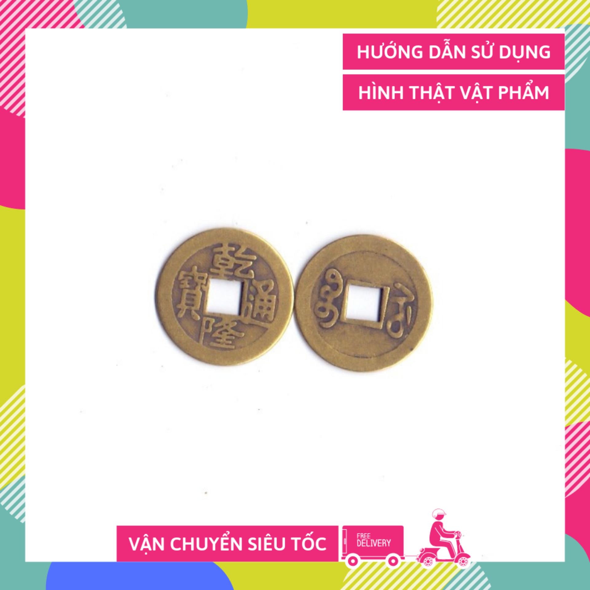 Đồng xu cổ Càn Long tài lộc đồng nguyên chất - 24cm