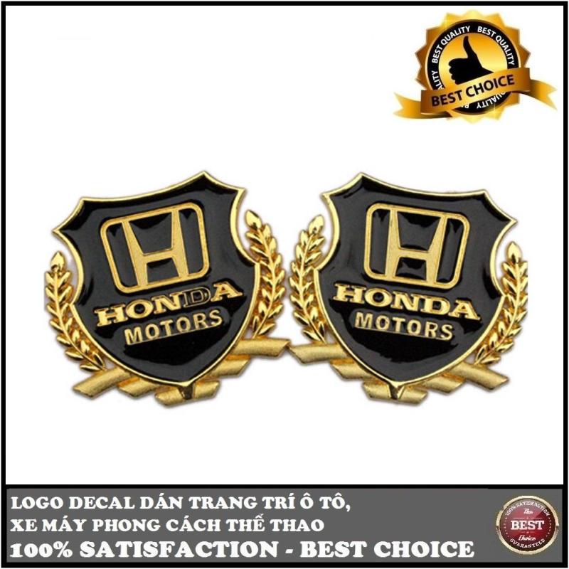 Combo 2 Logo huy hiệu VIP hoặc 1 logo đơn của hãng Honda, logo bằng nhôm mạ vàng dành cho ô tô, xe máy kích thước 5.5cm x 5.5cm