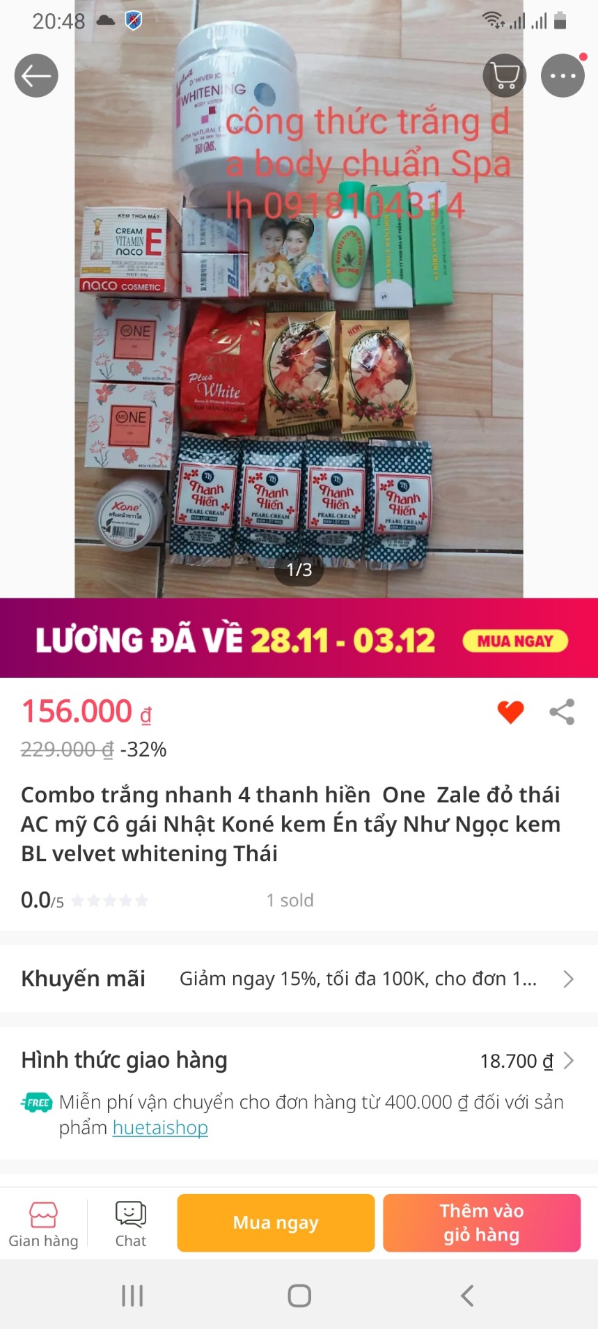 CÔNG THỨC TRẮNG NHANH CHUẨN SPA1