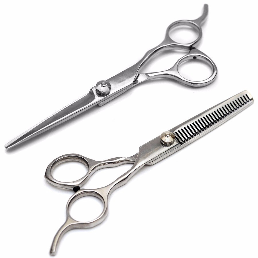 Bộ 2 kéo cắt - kéo tỉa tóc siêu bền đẹp, Kéo Cắt Và Tỉa Tóc Loại tốt, Kéo Cắt Làm Từ Thép Không Rỉ - Thiết Kế Có Giá Đỡ Ngón Tay Thoải Mái Khi Sử Dụng
