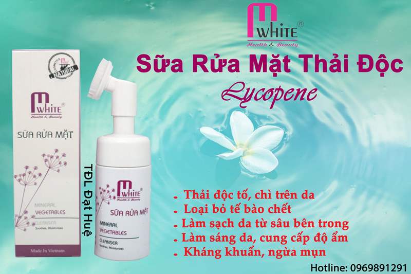 [HCM]Sữa rửa mặt bọt tuyết Lycopen Mwhite