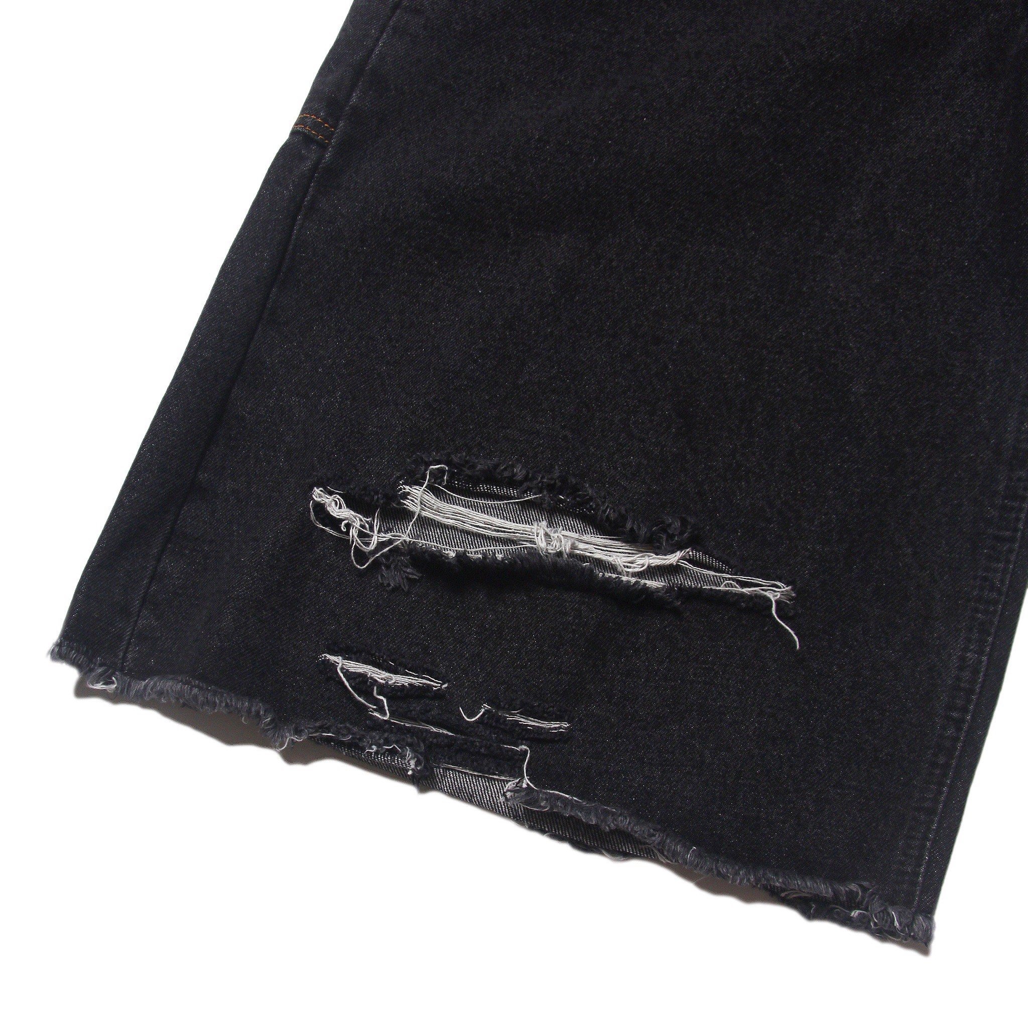 CARPENTER DENIM SHORTS - Washed Black