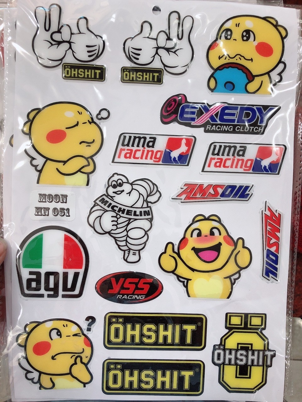 Bộ tem nổi ohshit dễ thương Vindecal BD