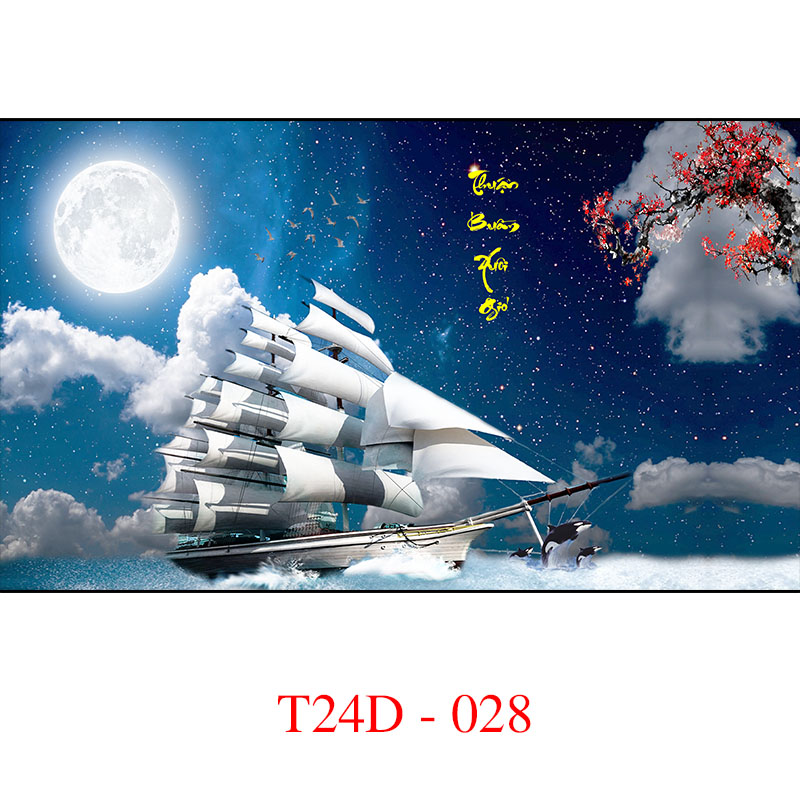 Tranh 3D bể Cá T24D 028 Fuil Kích Thước