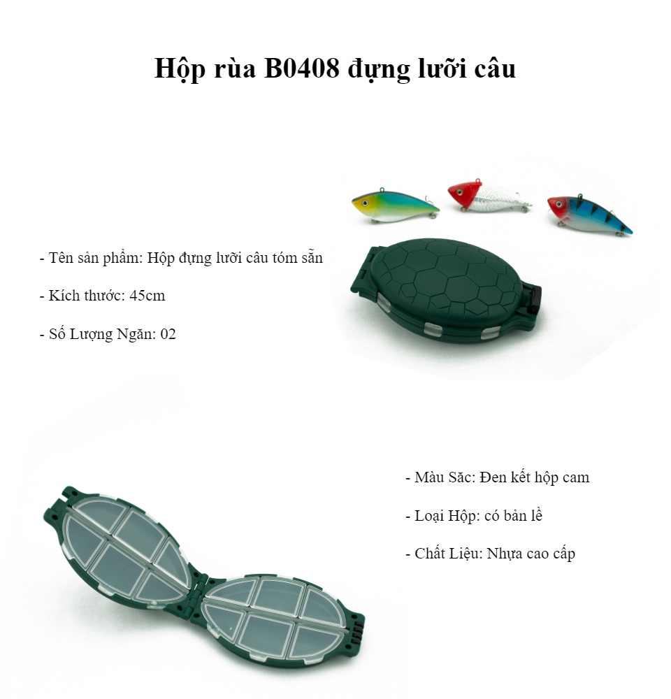 Hộp rùa B0408/ hộp đựng lưỡi câu cá