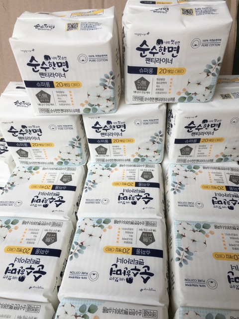 Băng vệ sinh Kleannara 100% cotton Soohan Hàn Quốc (18cm x 20miếng)