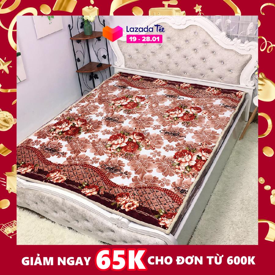 Thảm Nỉ Cừu Trải Giường/Trải Sàn VƯỜN HOA sang chảnh,sang trọng