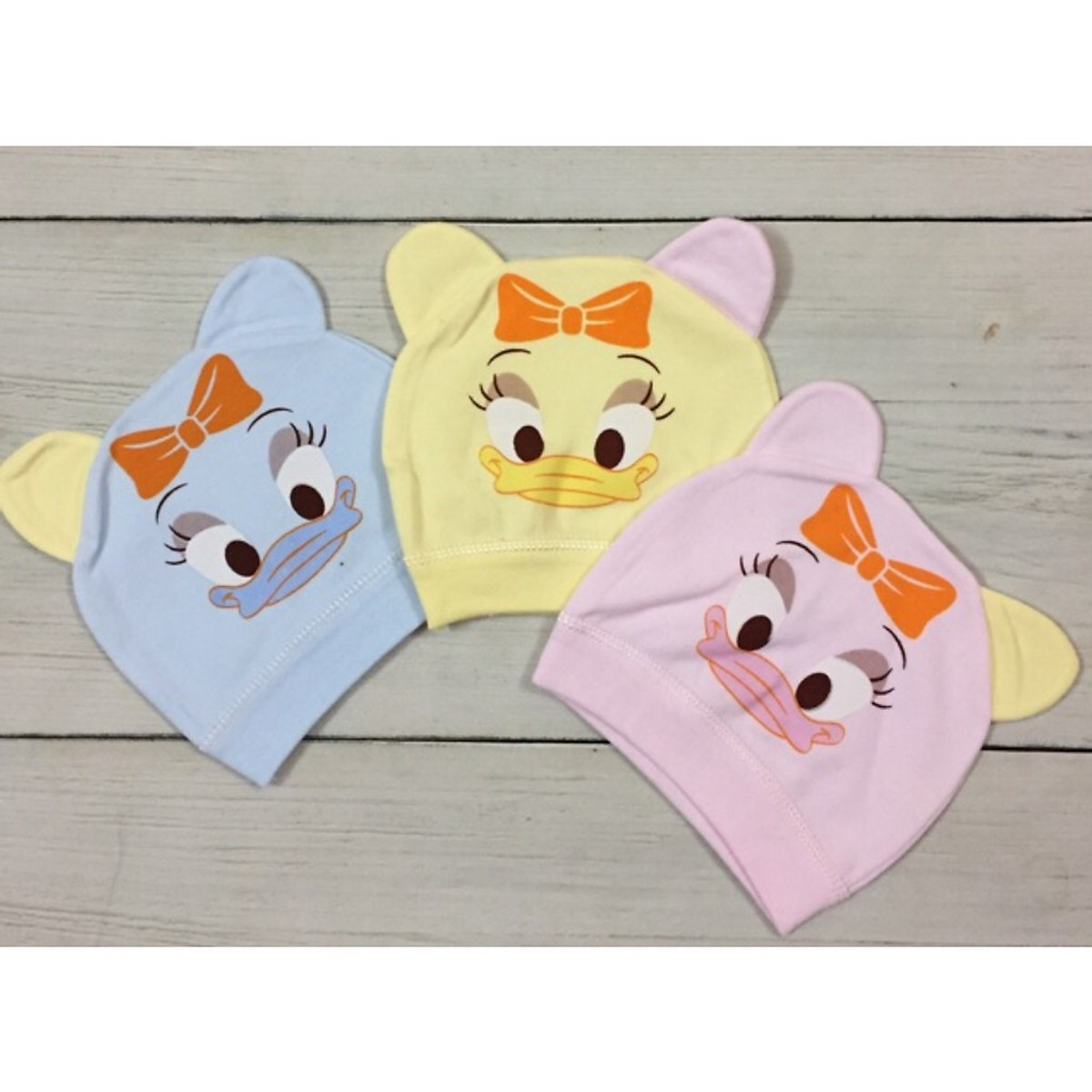 Mũ Cotton Họa Tiết Ngộ Nghĩnh Cho Bé 0-3 Tháng