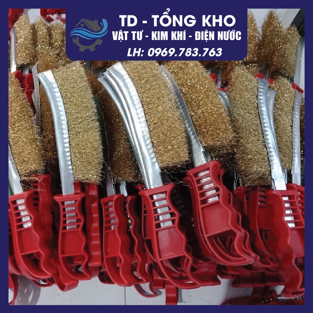 Chổi đánh rỉ cán đỏ, bàn chải sắt cọ rỉ cán đỏ