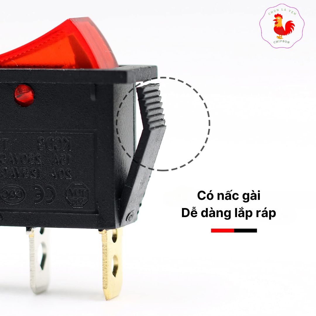 Combo 3 Công Tắc Bập Bênh 3 chân KCD3 15A/250V ( Có đèn )