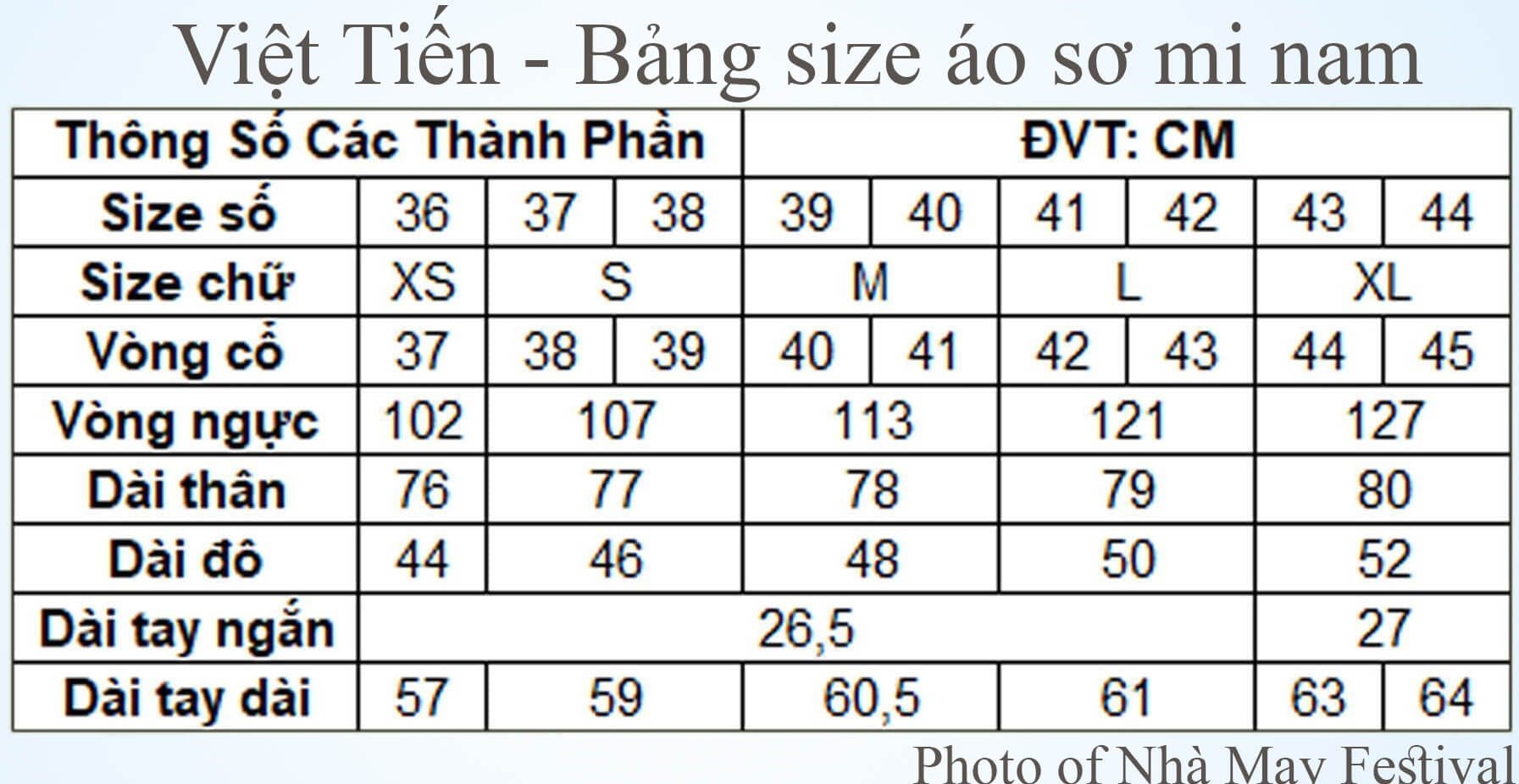 Áo sơ mi Việt Tiến tay dài