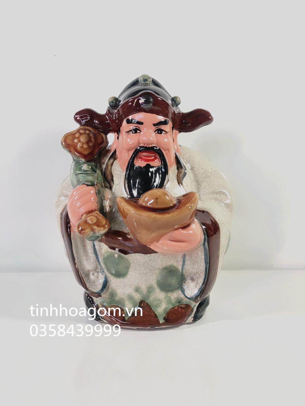 Tượng tam đa no đủ gốm sứ Bát Tràng cao 33cm