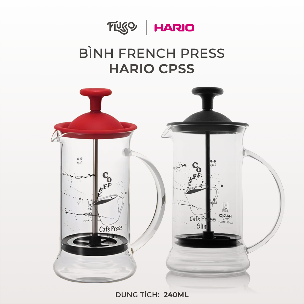 Bình French Press Hario CPSS 240ml: CPSS-2-TB