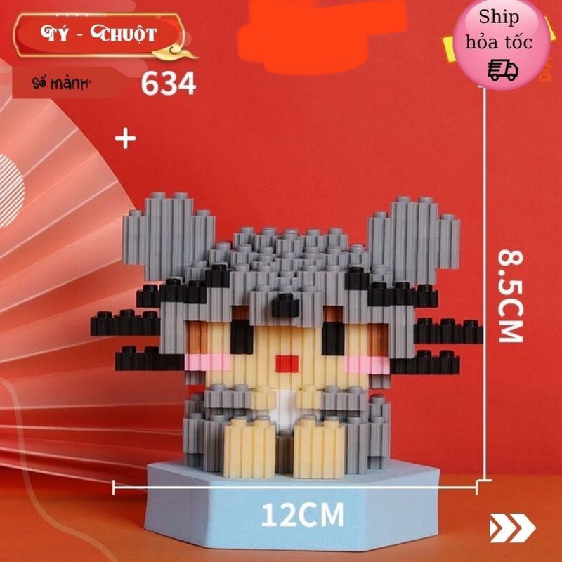 [Voucher 10k]Đồ chơi Lắp ráp Mô hình lắp ráp 3D mini 12 con giáp