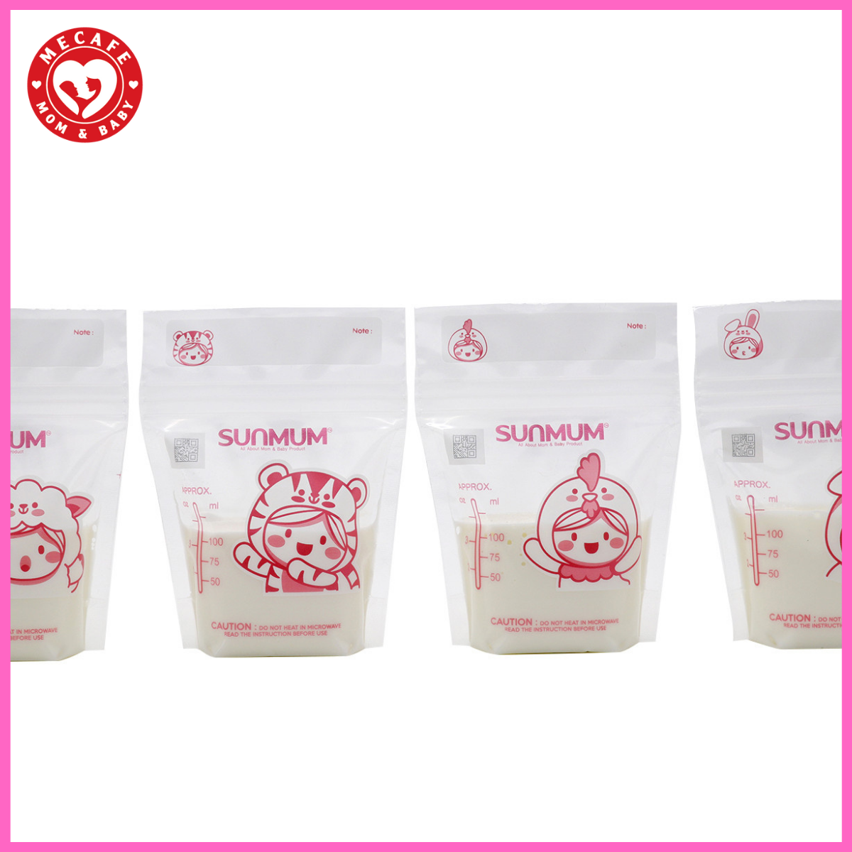Túi trữ sữa sunmum mini 100ml Thái Lan 3 khoá zip (mẫu mới)