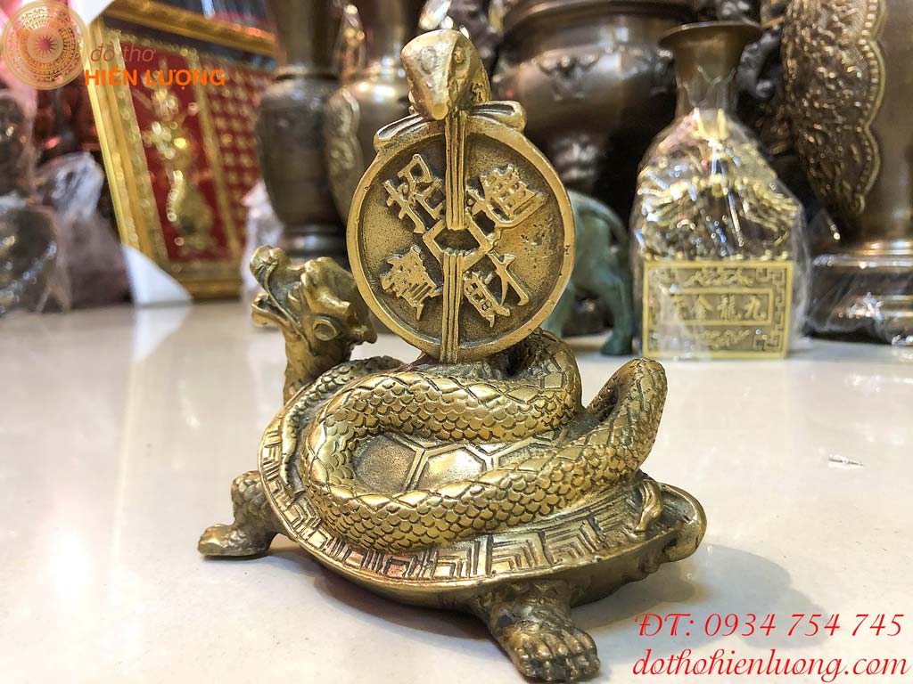 Tượng Rùa Cõng Rắn Bằng Đồng Phong Thủy