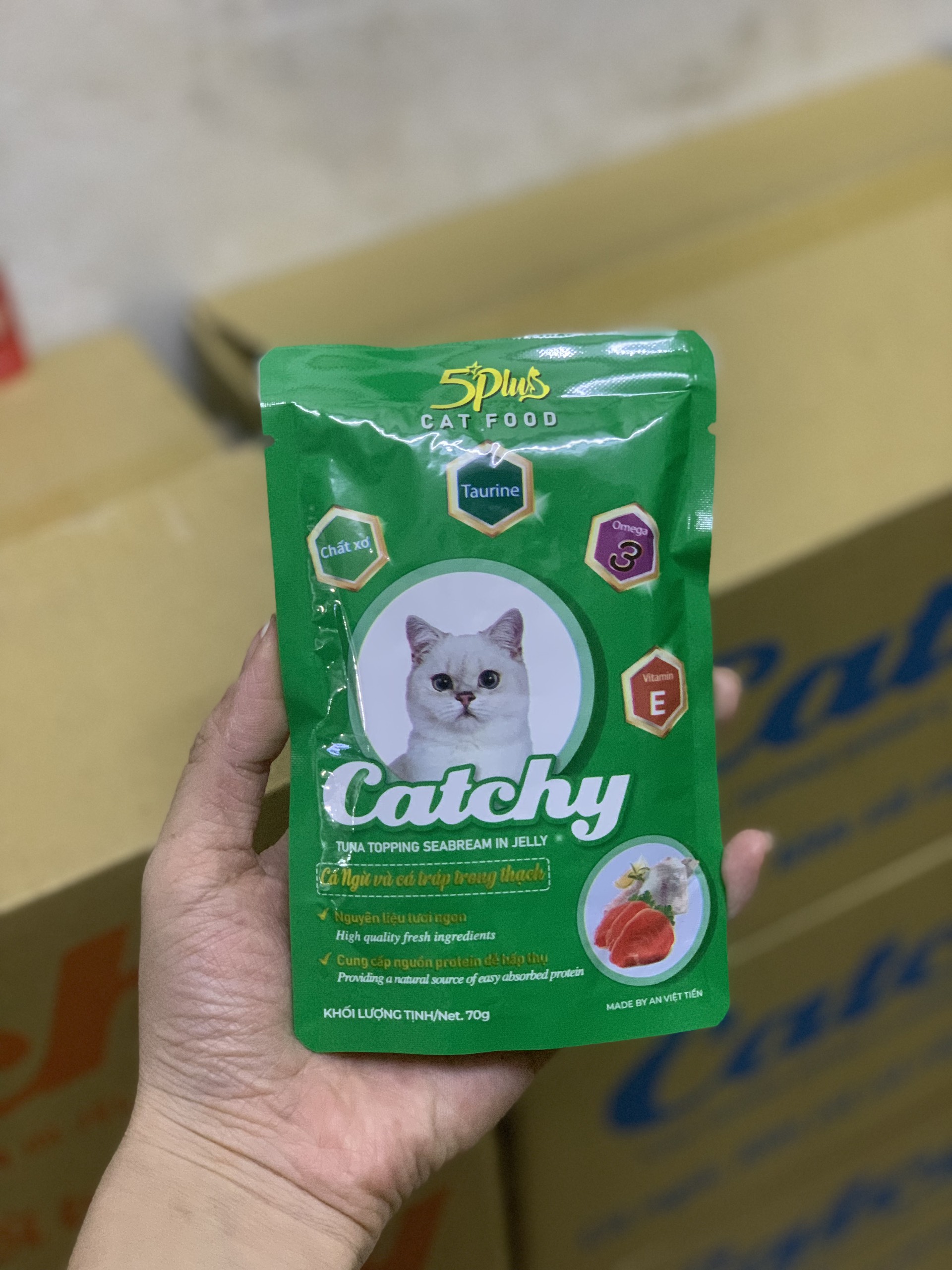 Pate Cho Mèo 5plus Catchy 70g, Pate Mèo Catchy 70g