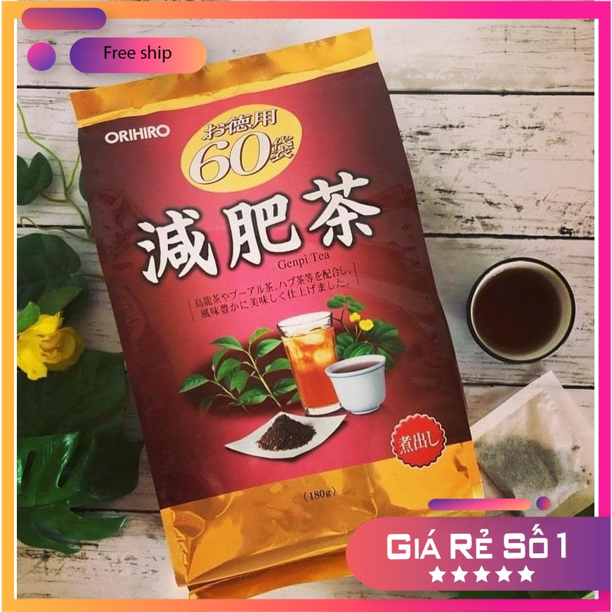 Trà genpi tea orihiro 60 gói giảm mỡ bụng - giảm cân - đẹp da chính hãng