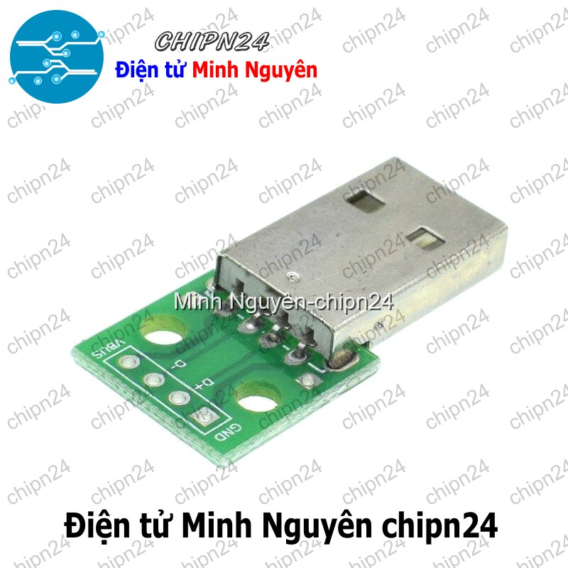[2 cái] (K95) Đế chuyển Adapter USB A Đực to DIP (PCB chuyển, Mạch chuyển) - HH001566