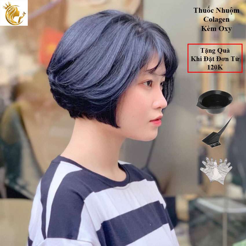 Thuốc Nhuộm Tóc Màu Xanh Blu Kèm Oxy