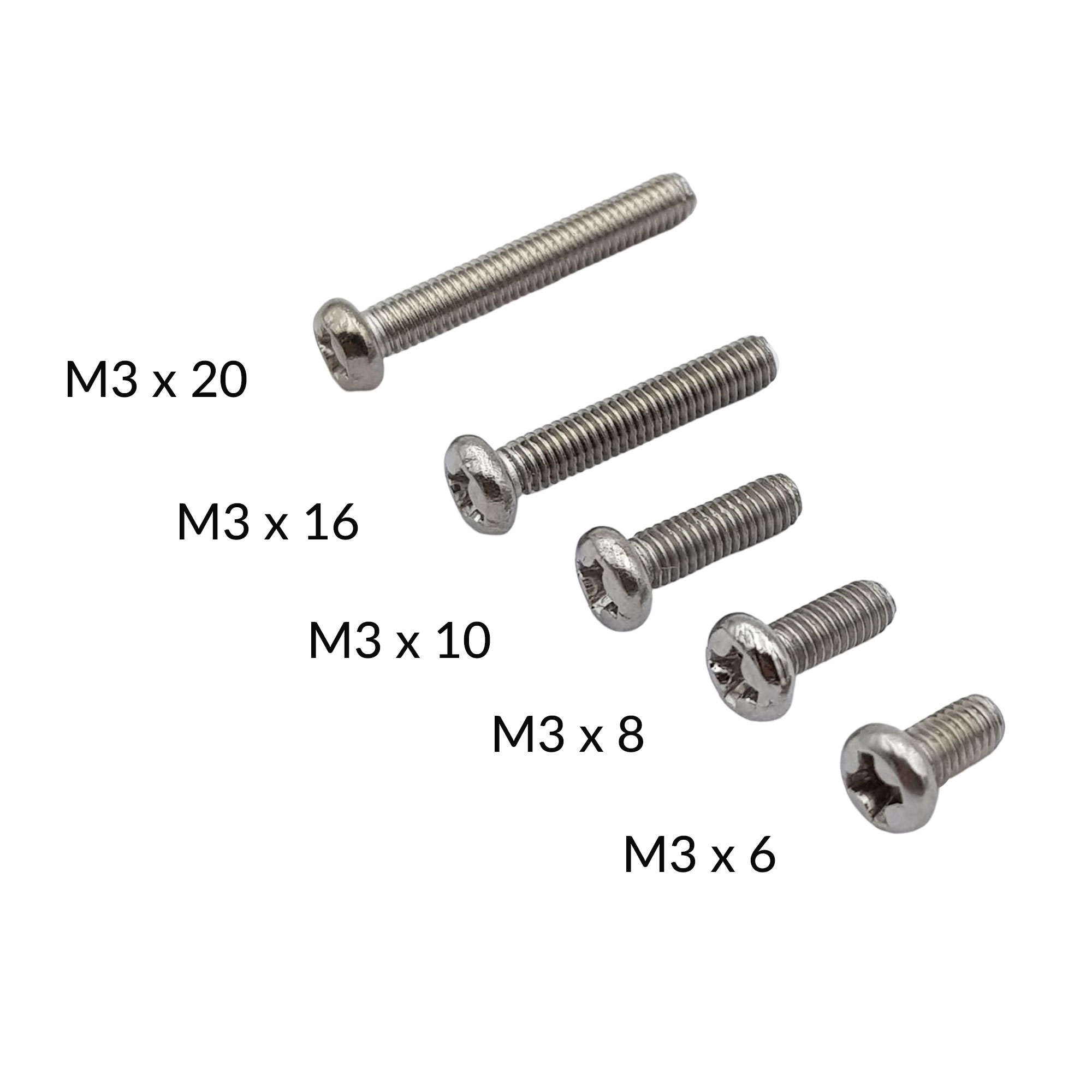 Ốc vít  M3 đầu tròn inox 304 (50 con) nhiều kích thước