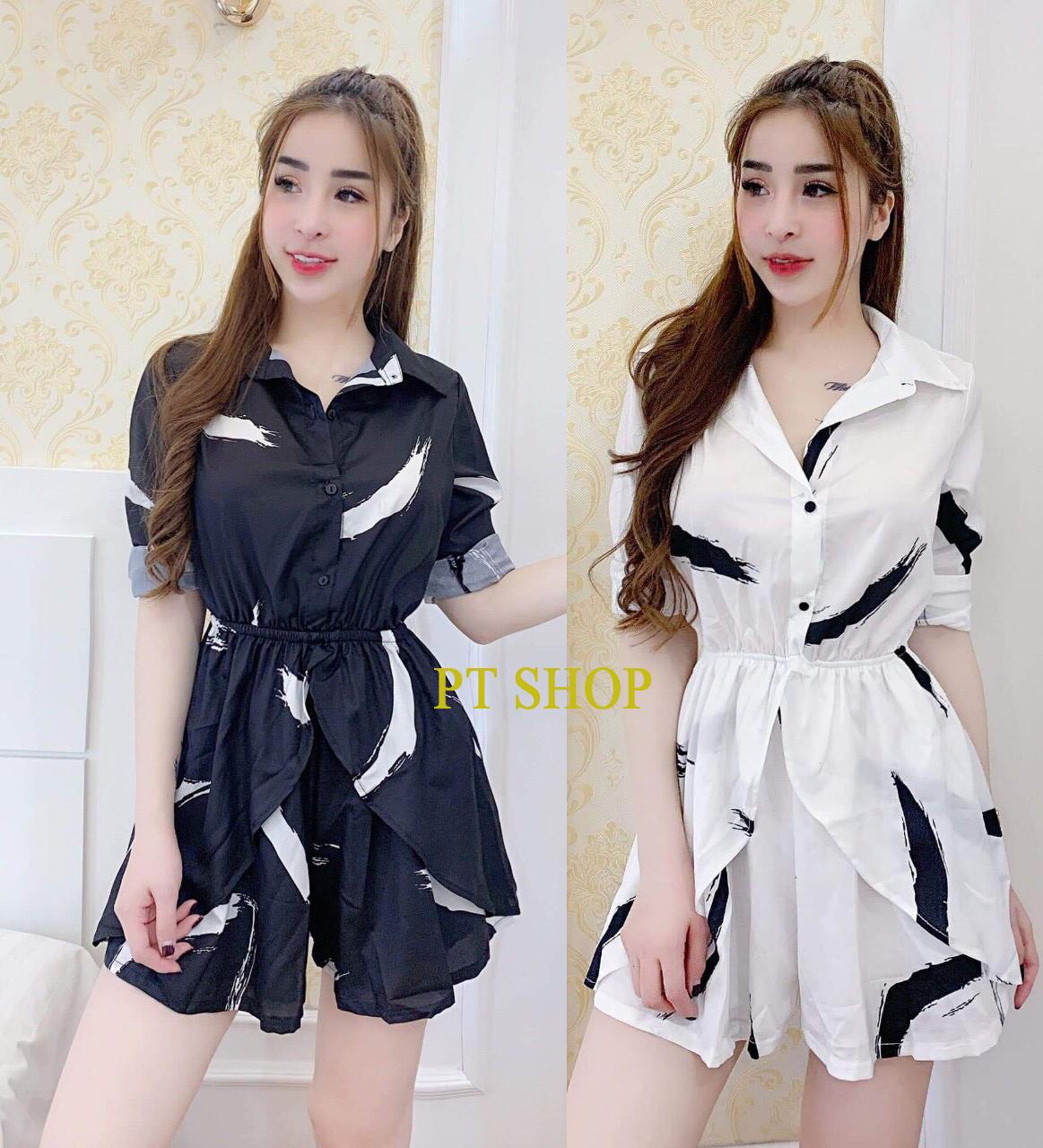 [HCM]Đầm Jumpsuit Họa Tiết Thời Trang PT Shop