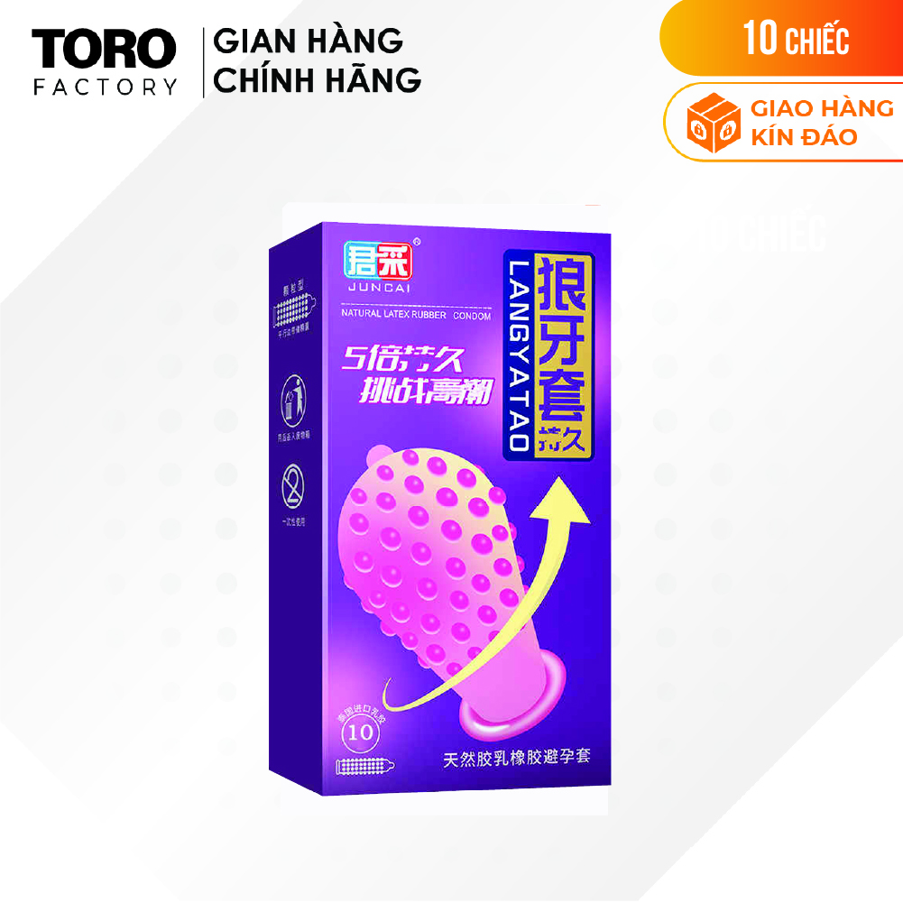 Bao cao su jun-cai langyatao hạt nổi - hộp 10 cái | toro factory