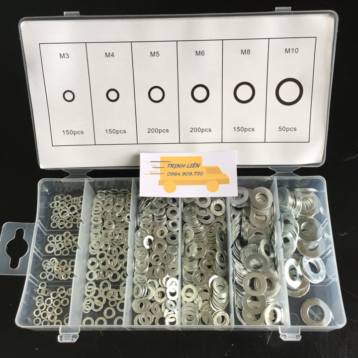 Hộp long đen kim loại các loại M 900 chi tiết ,lông đền.