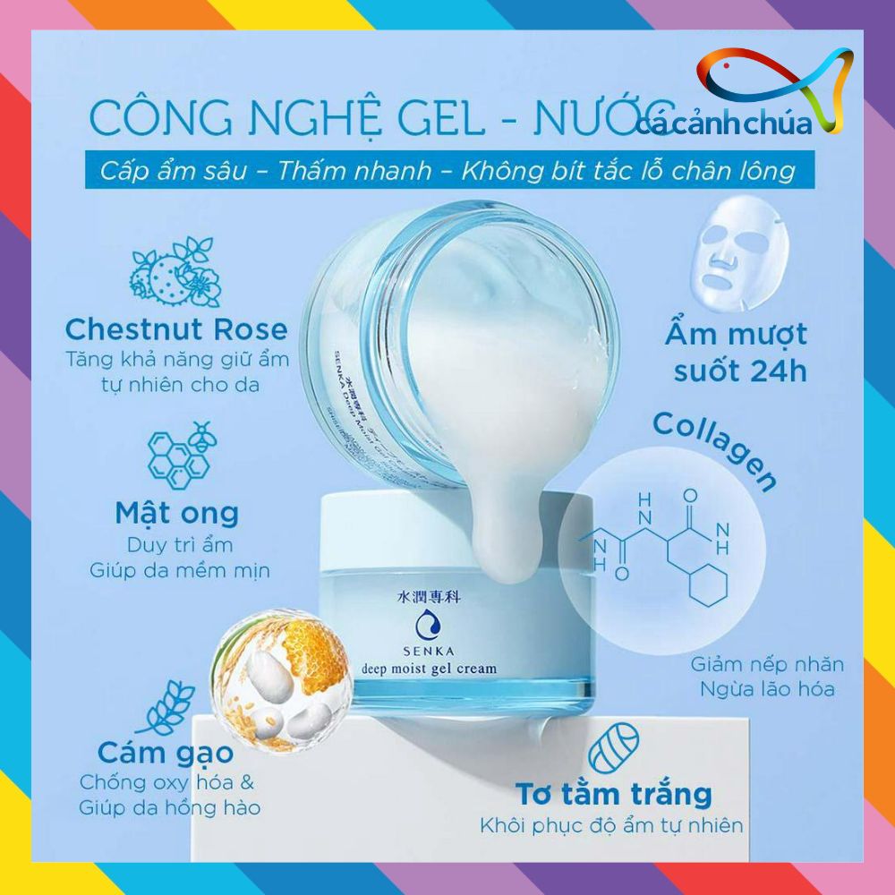 [ Mẫu mới ] Mặt Nạ Ngủ Cấp Ẩm Chuyên Sâu Dạng Gel Senka Deep moist Gel Cream 50g