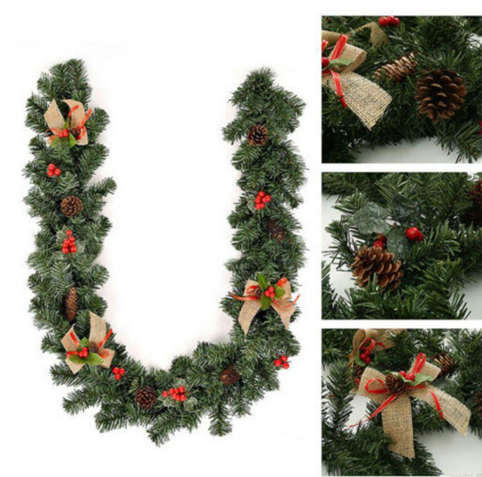 Phụ kiện trang trí noel Dây lá thông kết dày B5 dài 2m7