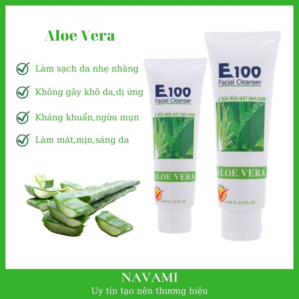 Sữa rửa mặt E100 nha đam 100ml