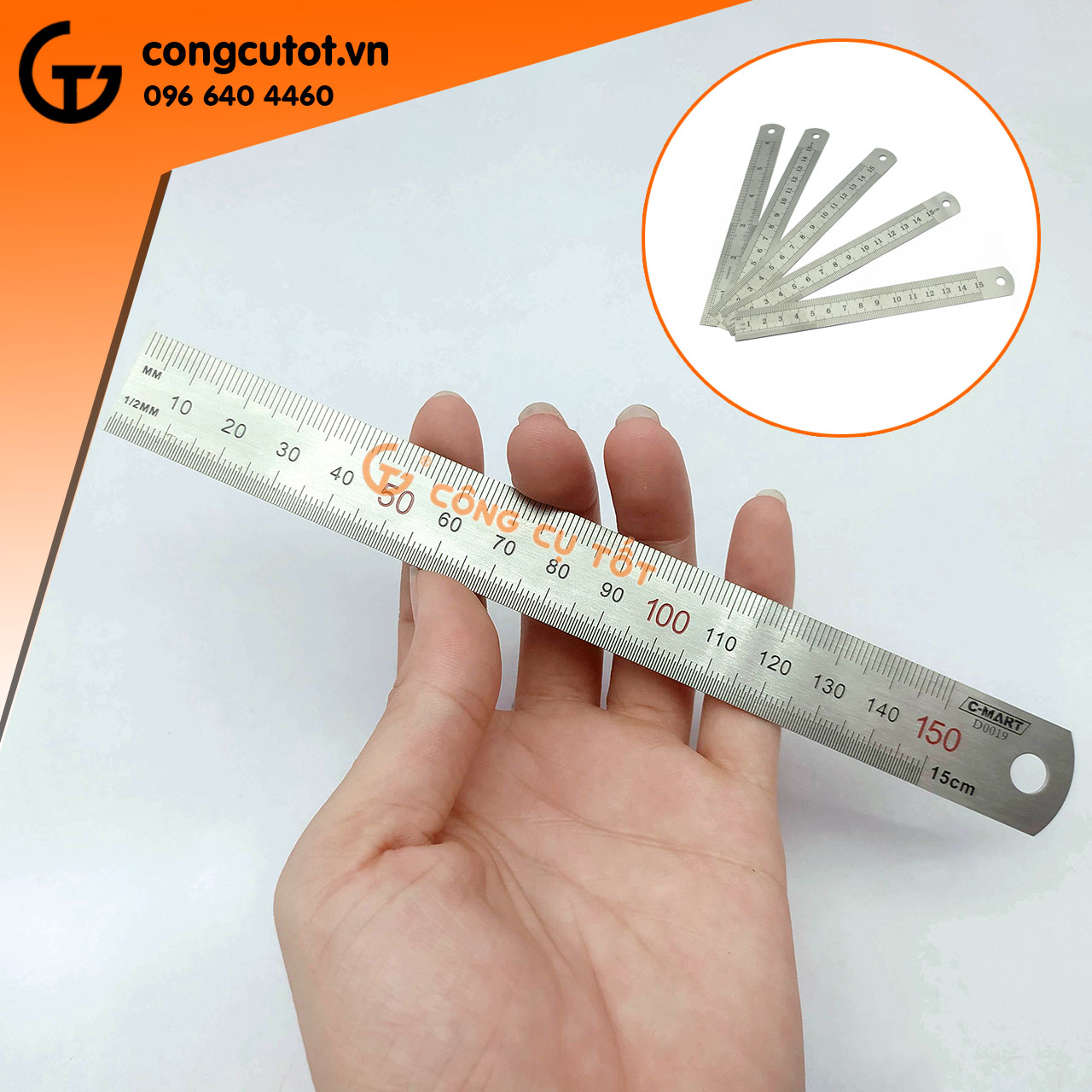 Thước kẻ bằng thép không gỉ size tùy chọn