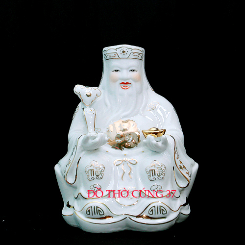 [Height 30 cm] God of Wealth and Land 30 cm High - Duc Hoa Porcelain Ceramics [Imported Goods]