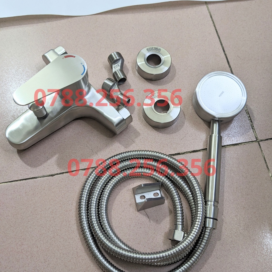 Bộ củ sen tắm nóng lạnh và tay sen và dây 100% inox 304 củ sen nóng lạnh củ bè tắm inox 304, bộ sen tắm nóng lạnh lựa chọn