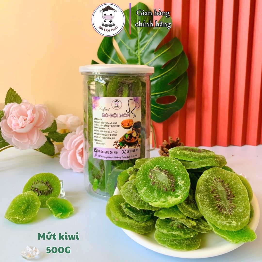 500G MỨT KIWI XANH Bò Đọi Nón