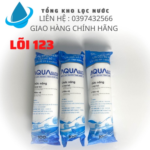 Bộ 3 lõi lọc nước 1,2,3 AQUA Chính hãng