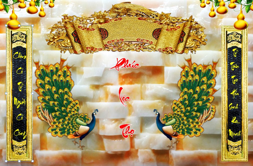 Tranh dán tường 3d phòng thờ chất lượng
