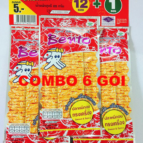 [HCM]Combo 6 gói mực Bento Thái Lan 6g - đồ ăn vặt