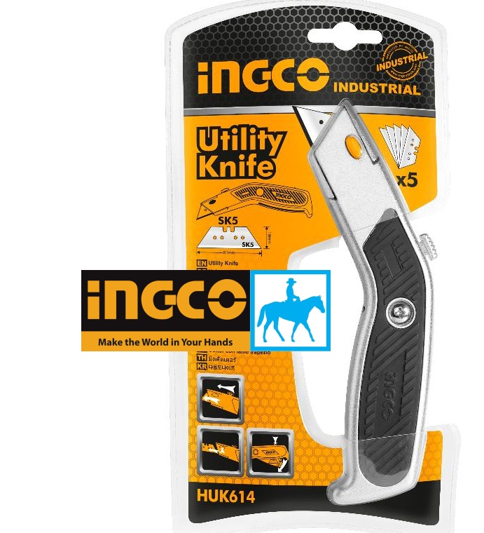 Dao rọc giấy đa năng 61mm Utility Knife Total THT512614 HUK614 Kèm 5 lưỡi SK5