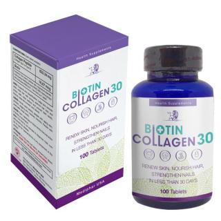 Thực phẩm làm đẹp cho phái nữ Biotin Collagen 30 MDP - Đẹp da, Khỏe Tóc, Móng Chắc Khỏe - Lọ 100 viên nén thumbnail