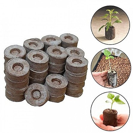 [Combo100 viên] Viên Nén Xơ Dừa - Viên Nén Ươm Hạt - Nông Sản Vàng