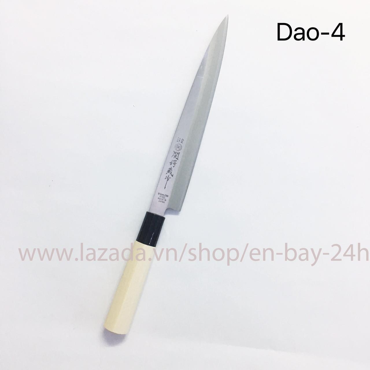 Dao làm cá Mitsuboshi Nhật Bản cán gỗ lưỡi 21.2cm thép không gỉ (DAO-4)