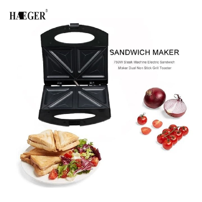 Giá bán Máy kẹp bánh mỳ,nướng bánh mỳ sandwich Haeger 750W, chỉ 3 phút là có bữa sáng ngon lành .Bảo hành 12 tháng và 1 đổi 1 trong 7 ngày nếu có lỗi