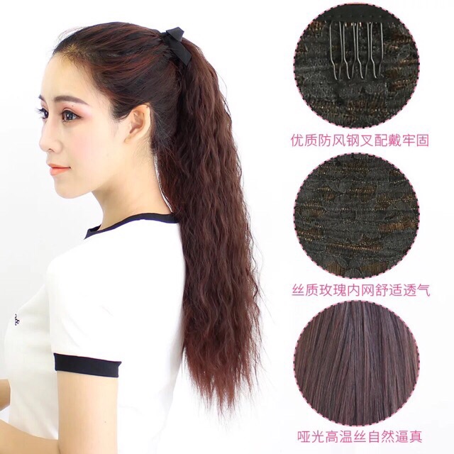 Tóc giả cột xù tơ cao cấp siêu dài 60cm