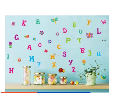 Decal dán tường chữ cái