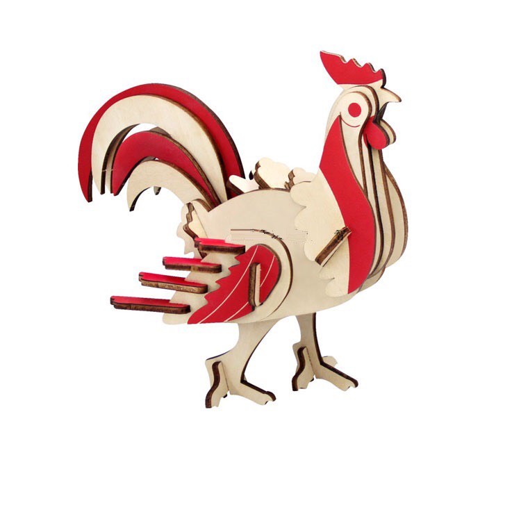 Đồ chơi lắp ráp 3D gỗ mô hình Con Gà- Chicken cắt laser
